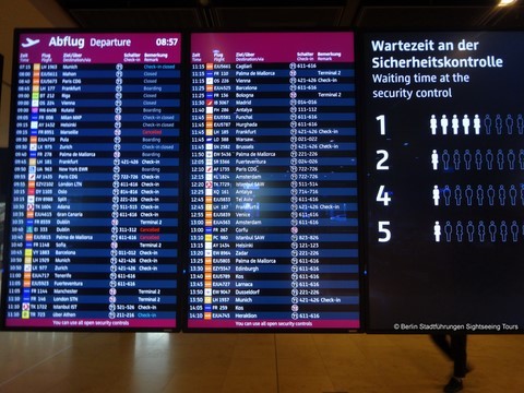 Departures at BER Airport Berlin Brandenburg
